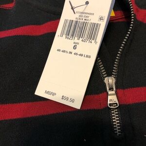 Polo Ralph Lauren quarter zip cotton stripe sweater child’s size 6 black red